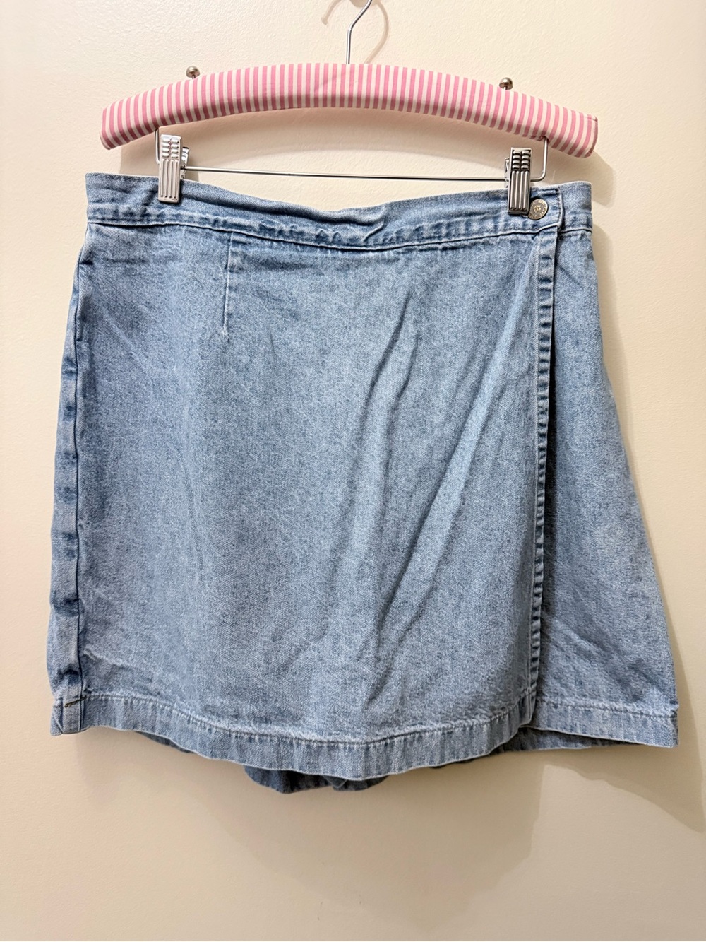 Vintage 90s Mom Trad Wife Denim Jean Skort High Waisted 16 32” Cottage Boho